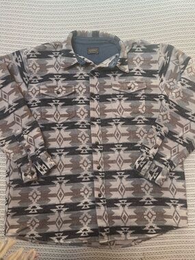 C.E. Schmidt Aztec-Southwestern Shacket Flannel Shirt Jacket XL XXL Workwear